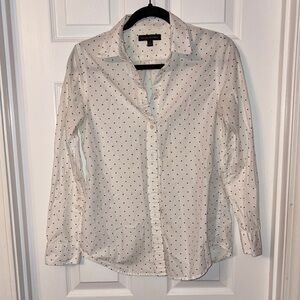 Banana Republic White Shirt with Black Dots